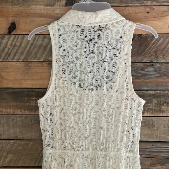 American Rag Lace dress cream all over lace button front sleeveless NWT - Picture 6 of 12